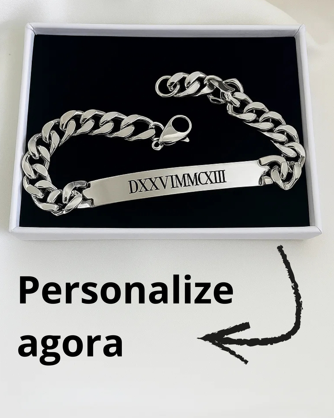 Par de Pulseiras Personalizadas de Casal Aço Inox