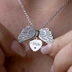 Colar Asas de Anjo Meus Pais Personalizado - Aço Inox Banhado